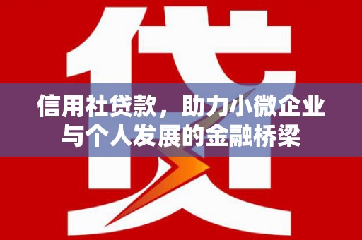 刚察信用社贷款，助力小微企业与个人发展的金融桥梁