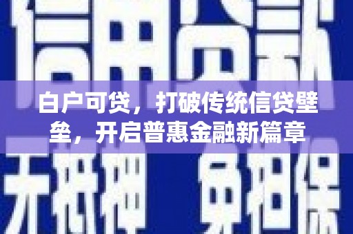息县白户可贷，打破传统信贷壁垒，开启普惠金融新篇章